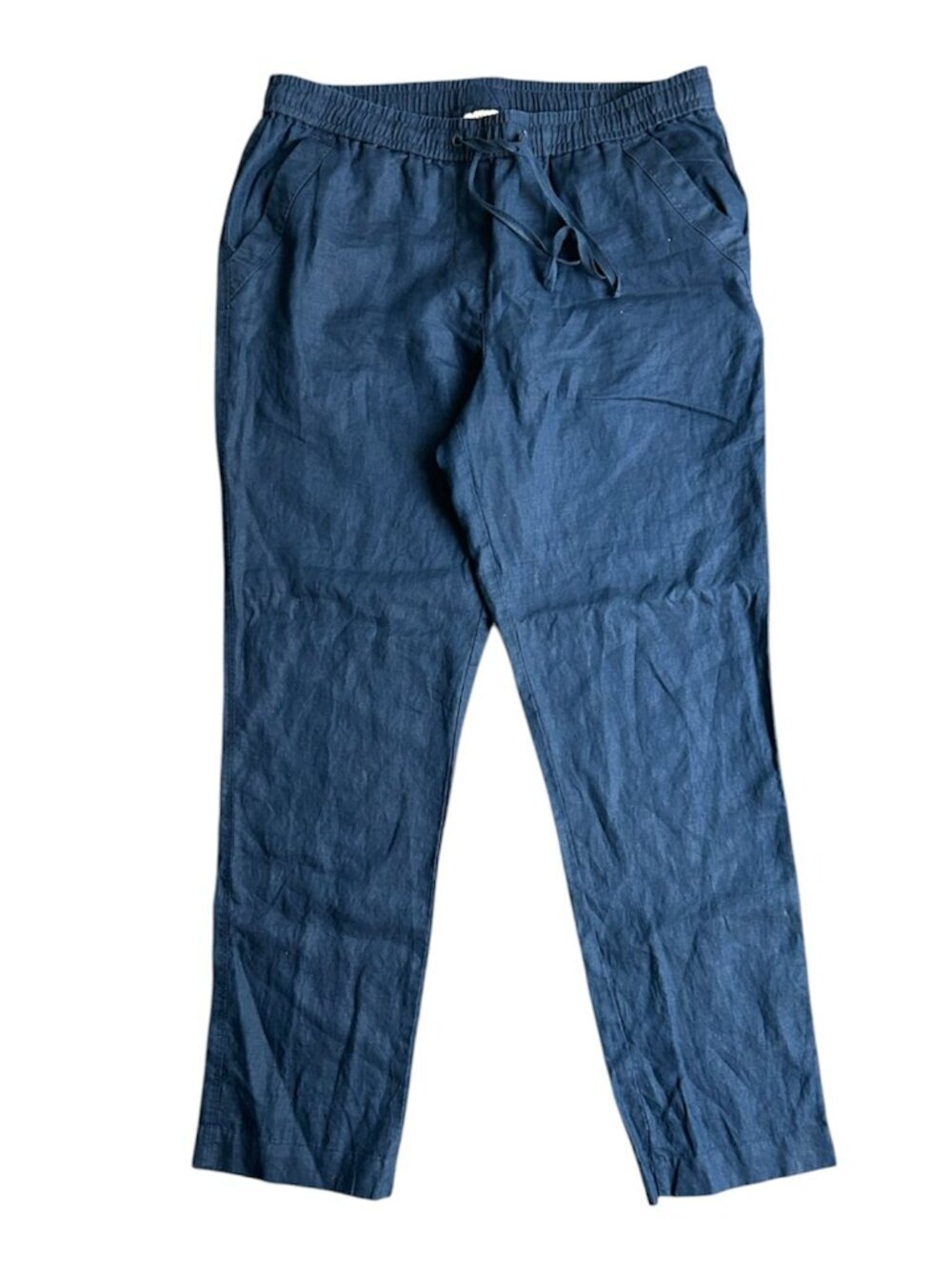 JONES NEW YORK SPORT 100% Navy Linen Drawstring Pants US M